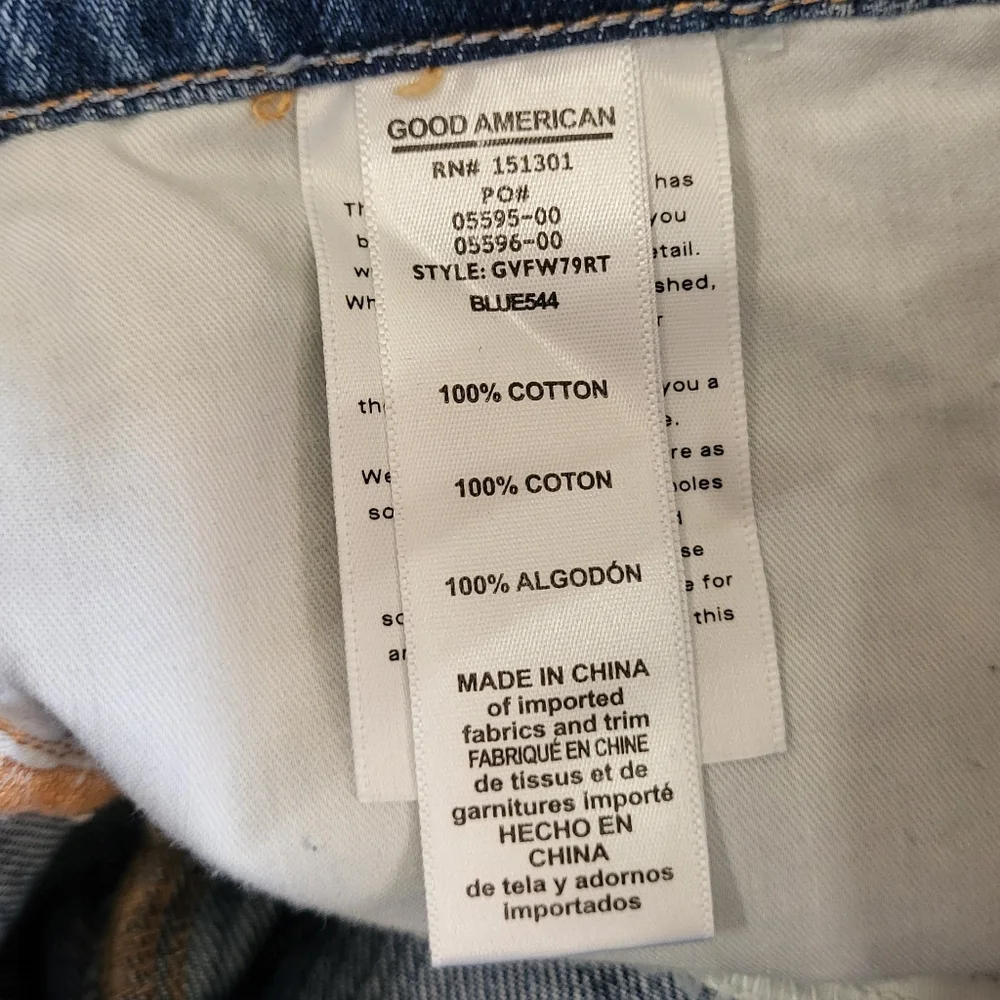 GOOD AMERICAN Good Vintage Released Waistband Jeans Bleach Blue 6